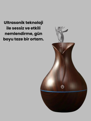 Led Işıklı Ultrasonik Oda Nemlendirici ve Uçucu Yağ Difüzörü