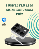 7 Cihazı Aynı Anda Destekleyen 3 USB Portlu 4’lü Priz - Görsel 5