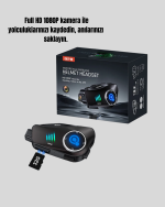 Q28 Full HD Kameralı Motosiklet Kask Kulaklığı – 45 Saat Müzik, IPX6 Su Geçirmez - Görsel 2