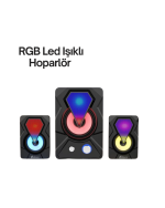 Renkli LED Işıklı Hoparlör - Görsel 5
