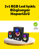 2.1 USB Bağlantılı Oyun Hoparlörü Renkli LED Işıklı - Görsel 5