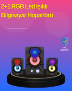 2.1 Kanal RGB LED Oyun Hoparlörü Subwoofer Destekli - Görsel 5
