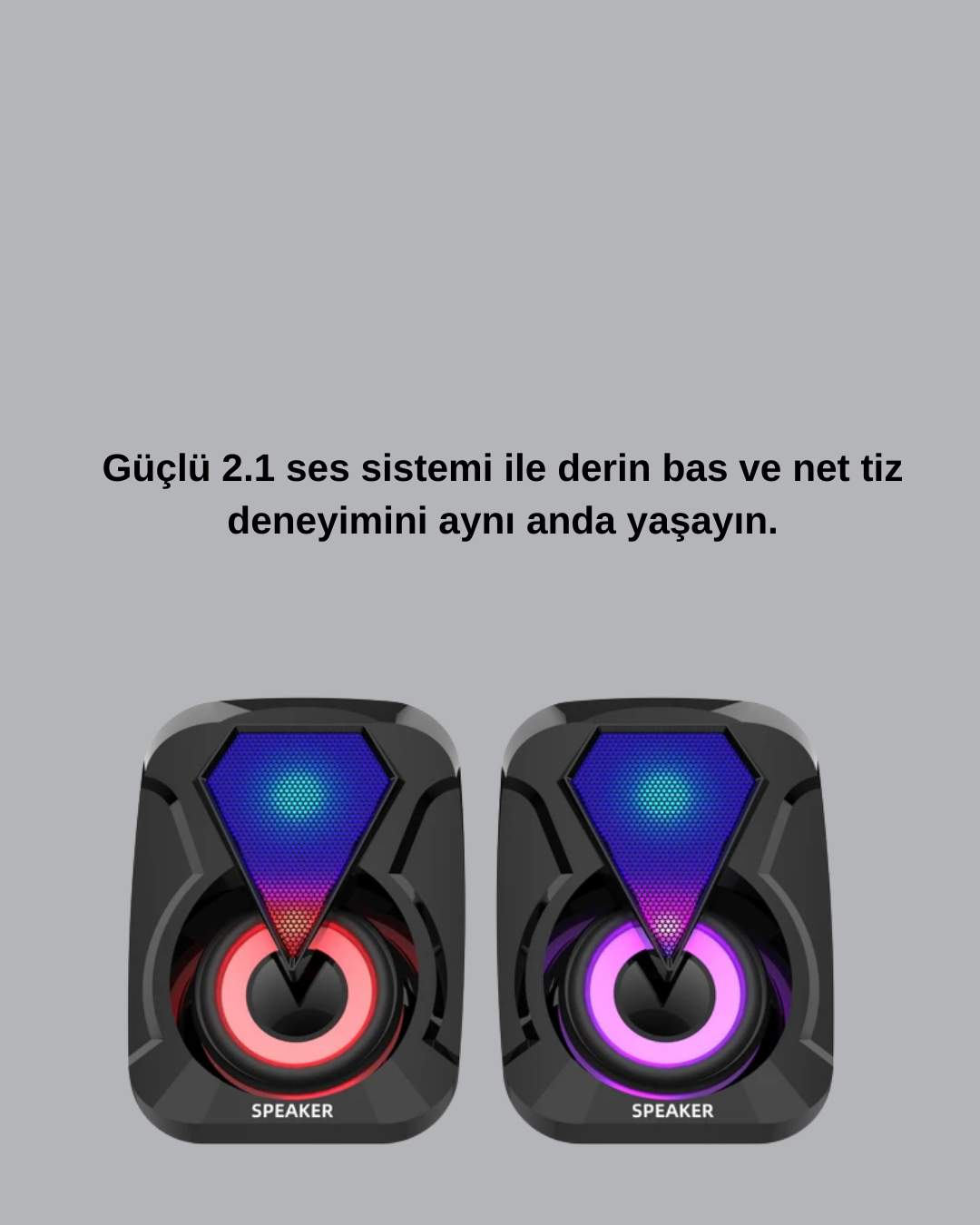 1210641_7-96.png 2.1 Kanal RGB LED Oyun Hoparlörü Subwoofer Destekli - Görsel 1