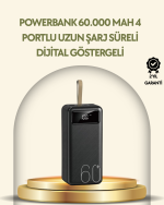 Tüm Cihazlarla Uyumlu LED Fenerli 4 Çıkışlı Powerbank - Görsel 5