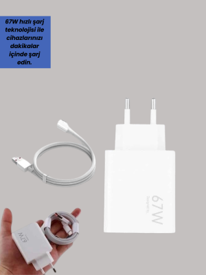 Güvenli ve Hızlı Şarj İçin 67W Turbo Adaptör Type-C Kablo ile