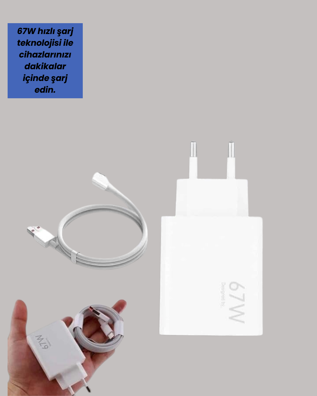 1210721_7-81.png Güvenli ve Hızlı Şarj İçin 67W Turbo Adaptör Type-C Kablo ile - Görsel 1