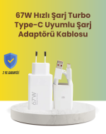 67W Hızlı Şarj Adaptörü ve Veri Aktarım Özellikli Type-C Kablo Seti - Görsel 5