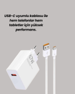 67W Turbo Hızlı Şarj Adaptörü ve Type-C Kablo Güvenli Şarj Teknolojisi - Görsel 2