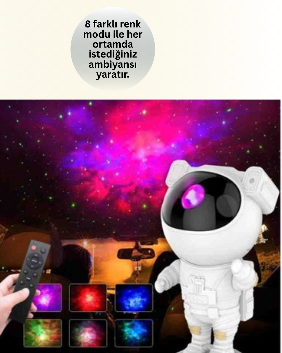 1210755_7-76.png Yıldız ve Ay Efektli Uzaktan Kumandalı Projeksiyon Lamba - Görsel 1