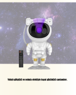 Bluetooth ve Dahili Ses Özellikli Astronot Projeksiyon Lambası - Görsel 3