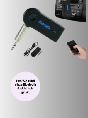 Araç İçi Bluetooth AUX Adaptörü ve Telefon Görüşme Cihazı