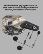 Bluetooth 5.0 EDR Kask Kulaklık Yüksek Ses Kalitesi ve Gürültü Önleme - Görsel 2