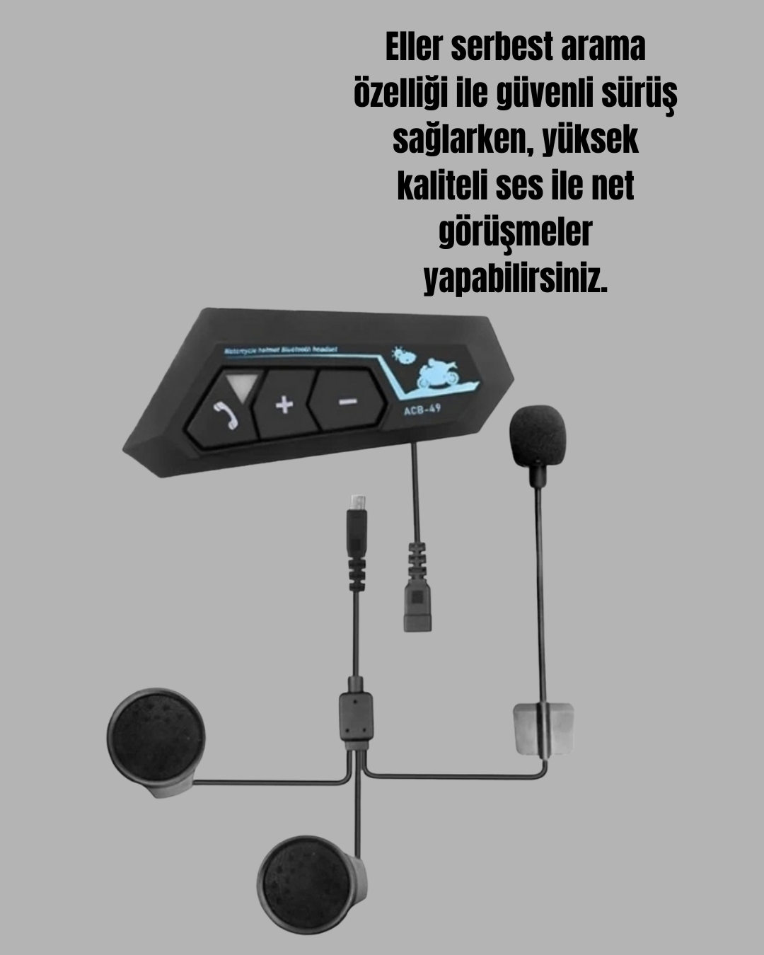 1210777_7-71.png Su Geçirmez BT22 Bluetooth Kask Kulaklığı GPS ve Müzik Uyumlu - Görsel 1