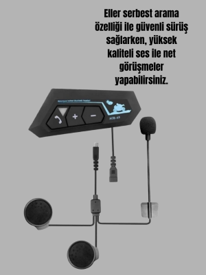 BT22 Motosiklet Kask İçi Bluetooth Kulaklık İnterkom Destekli