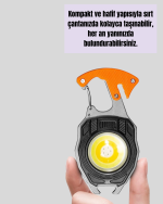 LED Işıklı Acil Durum Düdüklü Anahtarlık Fener - Görsel 3