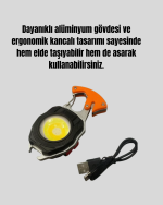 Çok İşlevli USB Şarjlı Anahtarlık Fener - Görsel 2