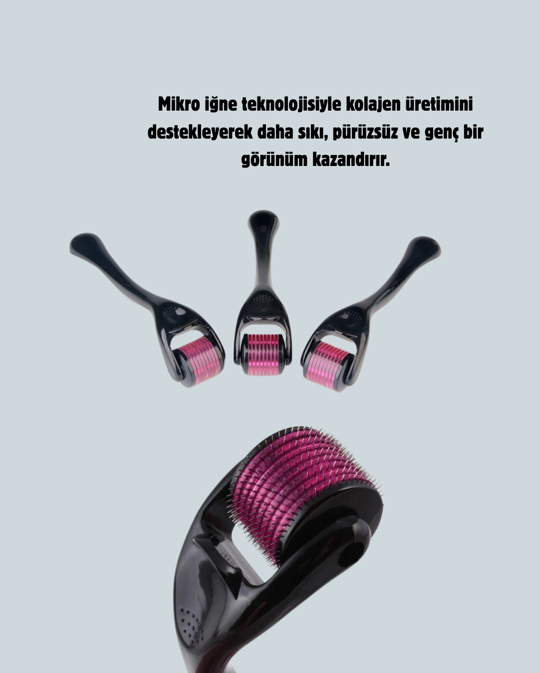 1210790_7-69.png Dermaroller 1 mm Akne İzleri ve Çatlak Giderici Cilt Bakım Aleti - Görsel 1