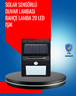 Solar Enerjiyle Çalışan IP65 Su Geçirmez 20 LED Duvar Lambası - Görsel 5