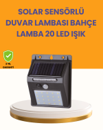 20 LED Güneş Enerjili Hareket Sensörlü Dış Mekan Duvar Lambası - Görsel 5