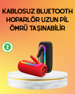 Yüksek Ses Kaliteli Kablosuz Hoparlör LED Işıklı - Görsel 5