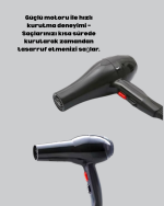 2200W Saç Kurutma Makinesi Soğuk ve Sıcak Üfleme Fonksiyonlu - Görsel 4