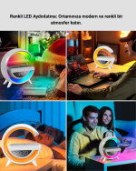 15W Hızlı Şarj Destekli LED Atmosfer Işığı ve Alarm Fonksiyonlu Lamba - Görsel 4