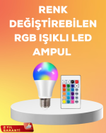 RGB Uzaktan Kumandalı LED Ampul 16 Renk A Kalite 2025 Model Orijinal - Görsel 5