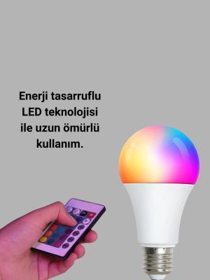 A Kalite 2025 RGB LED Ampul Uzaktan Kumandalı 16 Renkli Lamba
