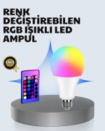 A Kalite 2025 RGB LED Ampul Uzaktan Kumandalı 16 Renkli Lamba - Görsel 5