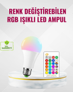 RGB Uzaktan Kumandalı LED Ampul 16 Renk Dekoratif Aydınlatma - Görsel 5