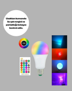 RGB Uzaktan Kumandalı LED Ampul 16 Renk Dekoratif Aydınlatma - Görsel 3
