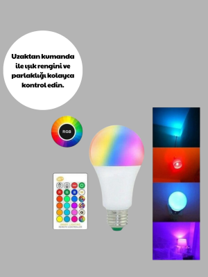 2025 RGB LED Ampul Uzaktan Kumandalı Renkli Işık A Kalite