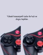 Uzun Pil Ömürlü Kablosuz Oyun Kumandası PC Telefon Tablet İçin - Görsel 3