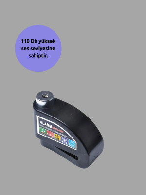 Motosiklet ve Bisiklet İçin 6mm Pinli Alarmlı Disk Kilidi