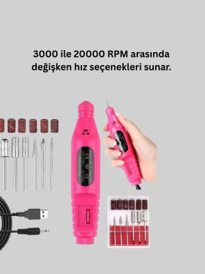 Kalem Tipi Sessiz Manikür Pedikür Cihazı
