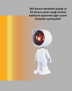 Dekoratif Gün Batımı Işığı – Astronot Figürlü - Görsel 3