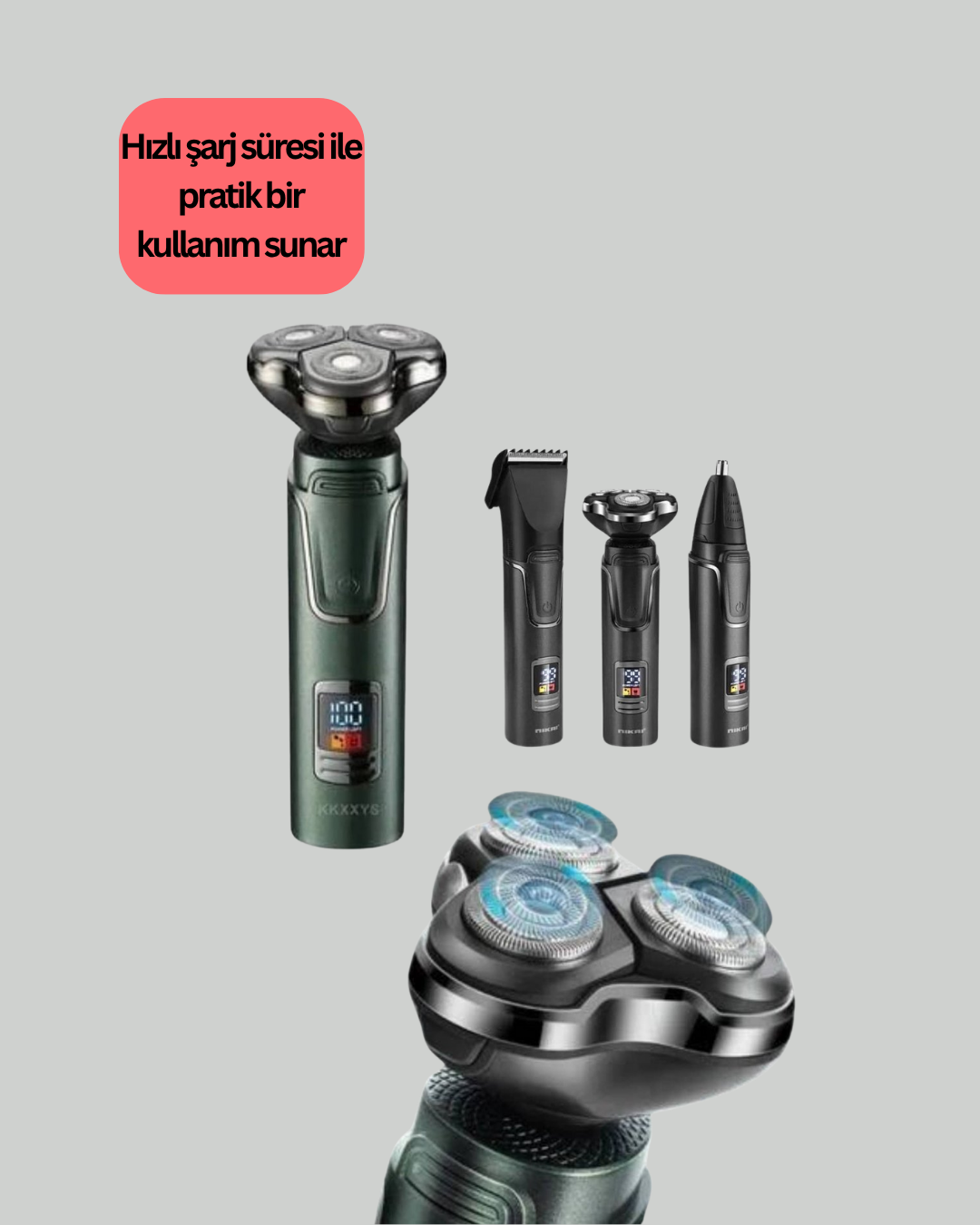 1211093_7-22.png Kablosuz Şarjlı Çok Amaçlı Tıraş Makinesi - Görsel 1