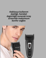 Kablosuz Kuru Tıraş Makinesi Folyo Başlıklı - Görsel 2