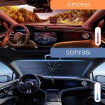 Honda City, Opel Astra, Peugeot 308, Citroen C4, Fiat Linea Uyumlu Oto Şemsiye - Görsel 2