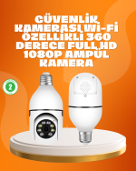 Tam Karanlıkta Görüntüleme Sağlayan 1080P Ampul Güvenlik Kamerası - Görsel 5