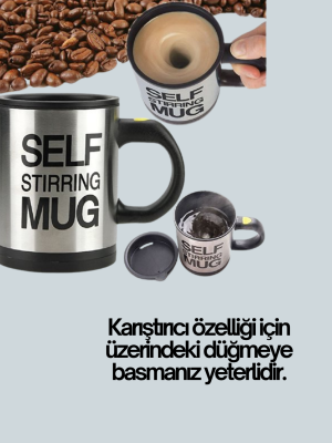 Otomatik Karıştırmalı Termos Kupa | USB Şarjlı ve Ergonomik Tasarım
