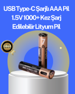 Hızlı Şarj Teknolojili USB Şarjlı AAA Pil – 40 Dakikada Tam Şarj - Görsel 5