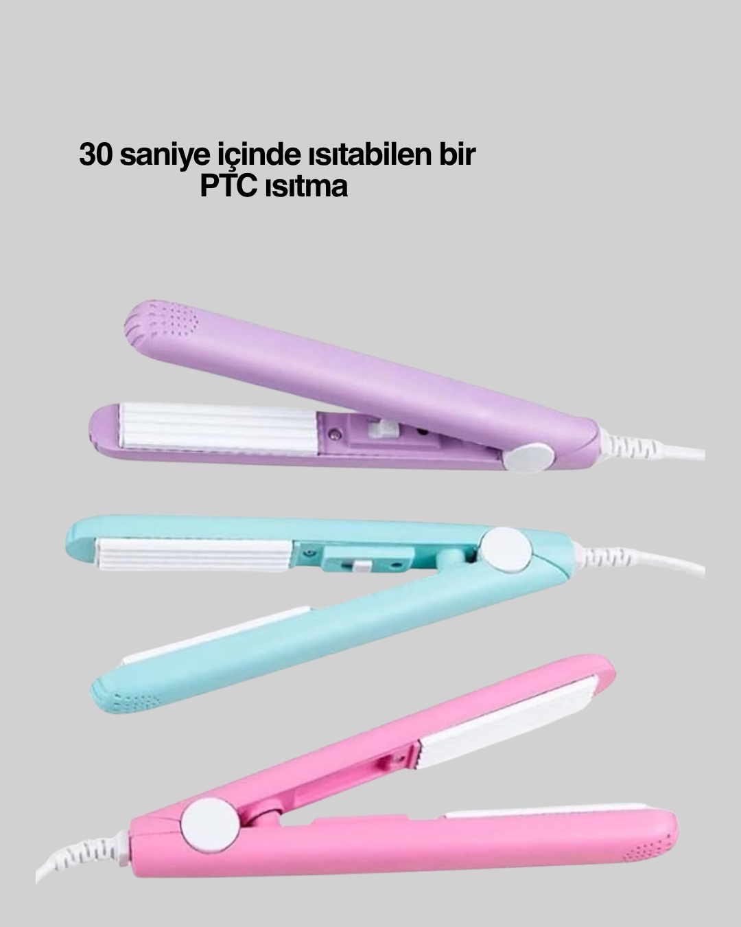 1211239_8.png 2’si 1 Arada Saç Düzleştirici ve Bukle Maşası – Düz ve Kıvırcık Saçlara Uygun Çok Yönlü Kullanım - Görsel 1