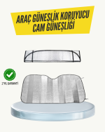 Metalize Reflektörlü Katlanabilir Araç Güneşliği – Yüksek Performanslı Isı ve UV Koruması - Görsel 5