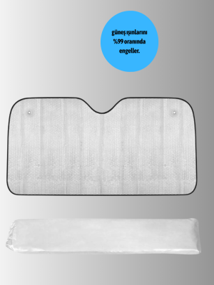 Metalize Reflektör Yüzeyli UV Koruyucu Araç Güneşliği – Serin ve Güvenli Sürüşler İçin