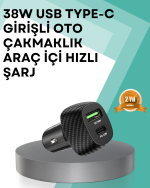 Çift Cihaz Destekli 38W Güçlü Çakmaklık Araç Şarj Cihazı - Görsel 5