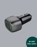 3A Güç Kapasiteli USB & Type-C Çakmaklık Şarj Adaptörü - Görsel 2