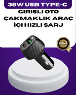 38W Çift Çıkışlı Araç Şarj Cihazı – Type-C ve USB PD Destekli - Görsel 5