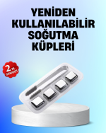 Yeniden Kullanılabilir 304 Çelik Metal Buz Küpleri 4'lü Set - Görsel 5