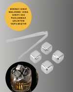 Yeniden Kullanılabilir 304 Çelik Metal Buz Küpleri 4'lü Set - Görsel 4